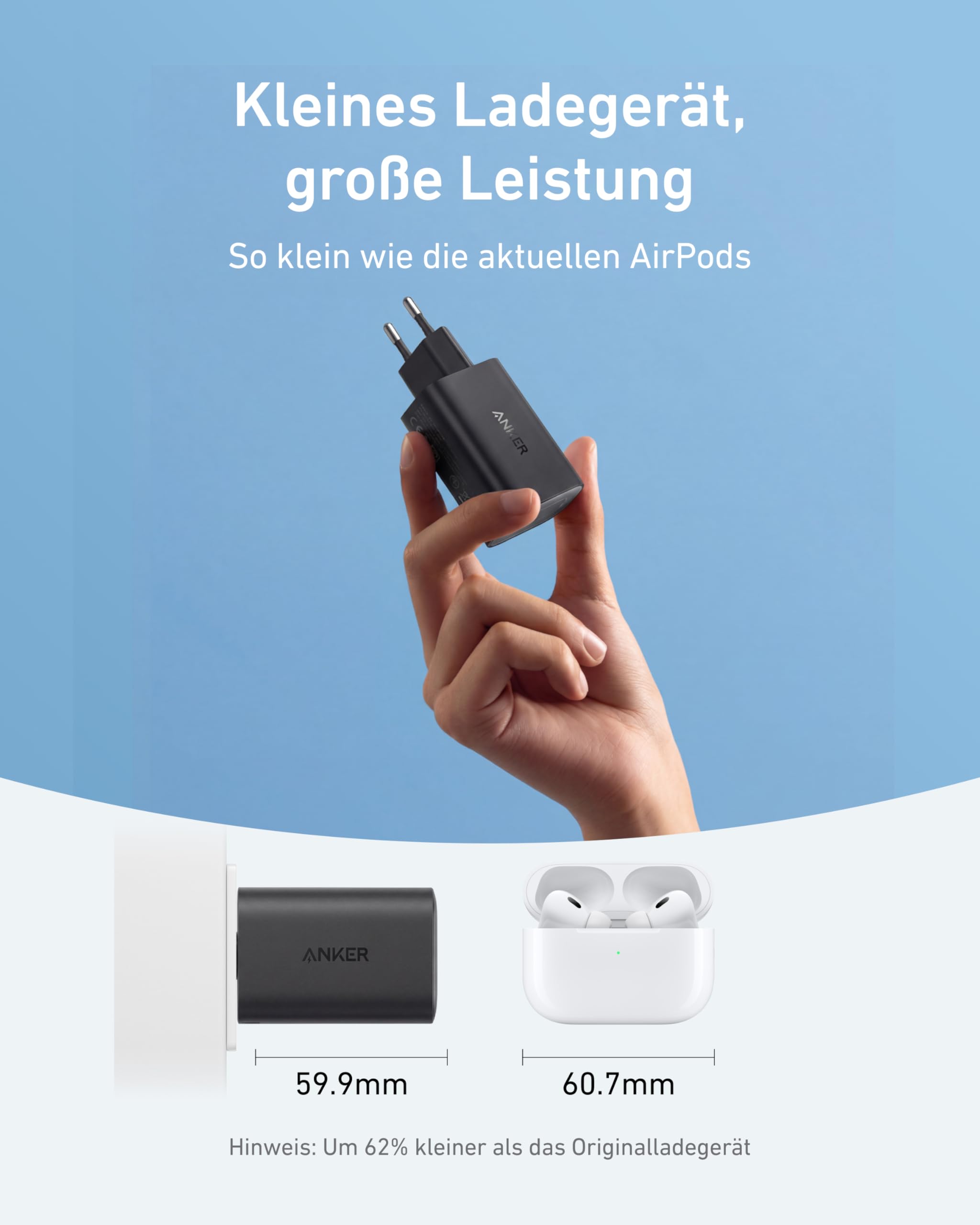 Anker Nano 100W USB C Ladegerät, Laptop Ladegerät, Netzteil für MacBook, iPad, iPhone 17/16, Galaxy und alle USB-C Geräte, 1,8m USB-C Kabel inklusive (Schwarz)
