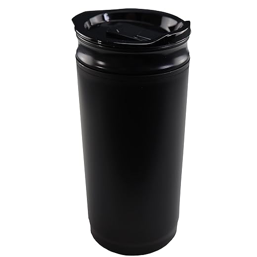 Iconikal Insulated Coffee Tumbler with Built-In French Press - 16 oz Black On-the-Go Coffee Maker - Brewer and Insulated Travel Mug with Closable Sip Lid