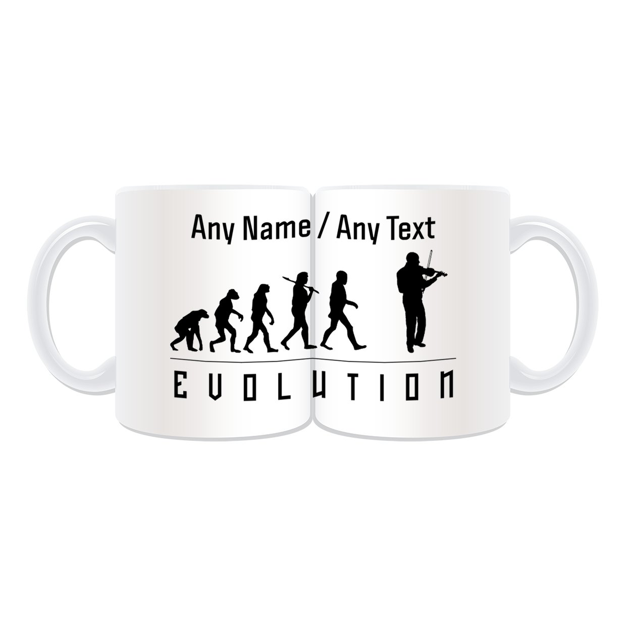 Tazza Personalizzata Per Violoncellista Con Design Evoluzione Violoncello - Ceramica 325 Ml, Personalizzabile Con Nome E Messaggio, Unigift