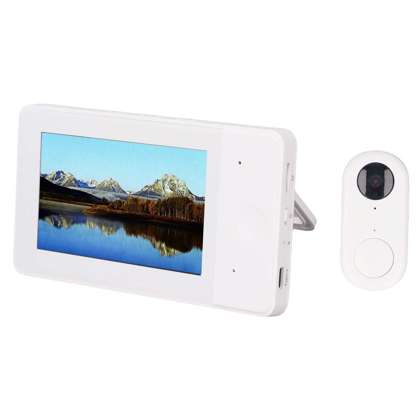 Sxhlseller de Videoportero Inalámbrico, Cámara de Timbre Visual con Lente Gran Angular de 8MP y 170 ° con Pantalla de 4,3 Pulgadas Modo Nocturno Voz Bidireccional, para Seguridad en el