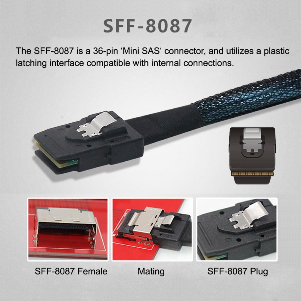 CY Cavo di prolunga PCBA esterno Mini SAS SFF-8088 maschio a femmina SFF-8088 PCBA con staffa a basso profilo