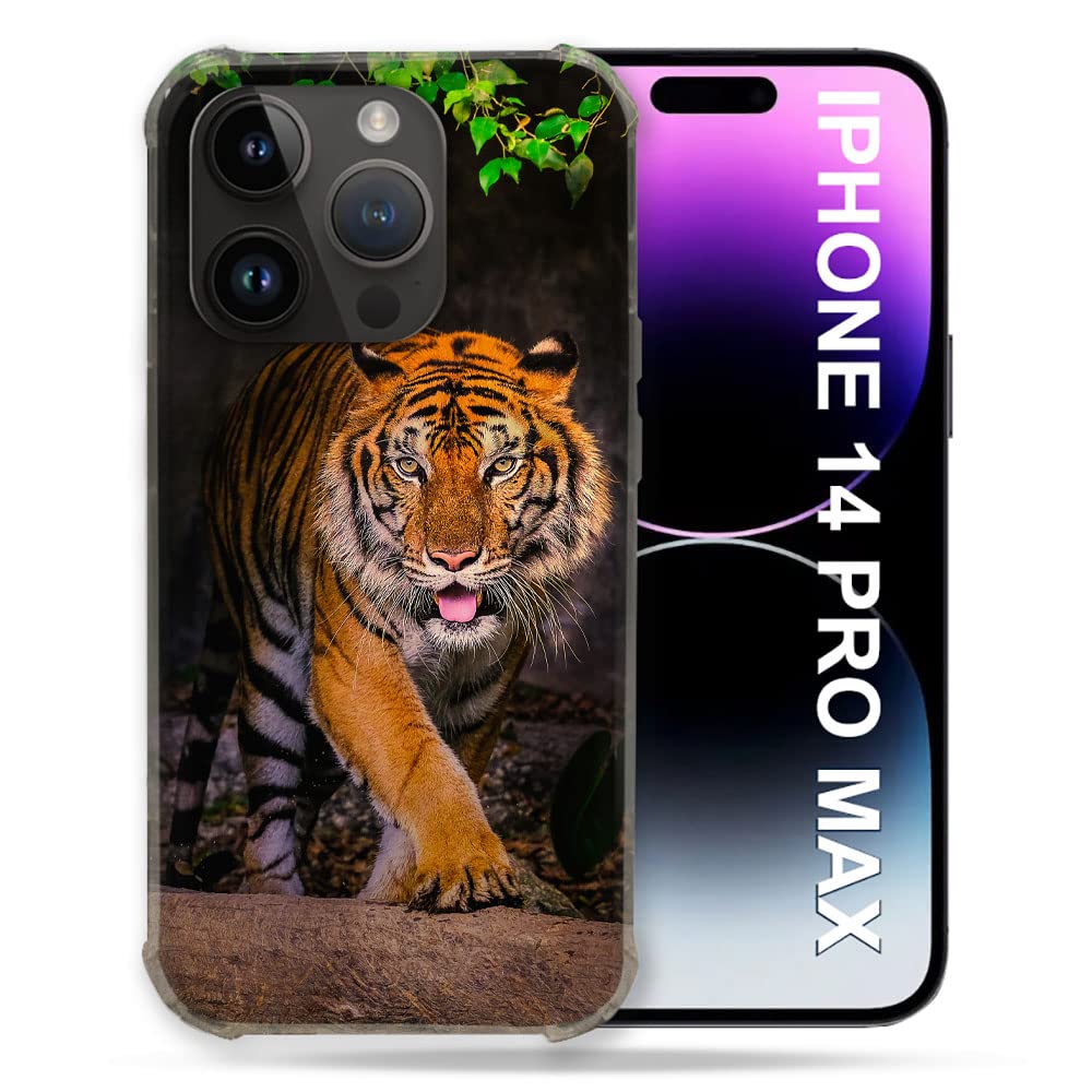 Coque iPhone 14 Plus anti-rayures tigre jungle protège l'écran et objectif
