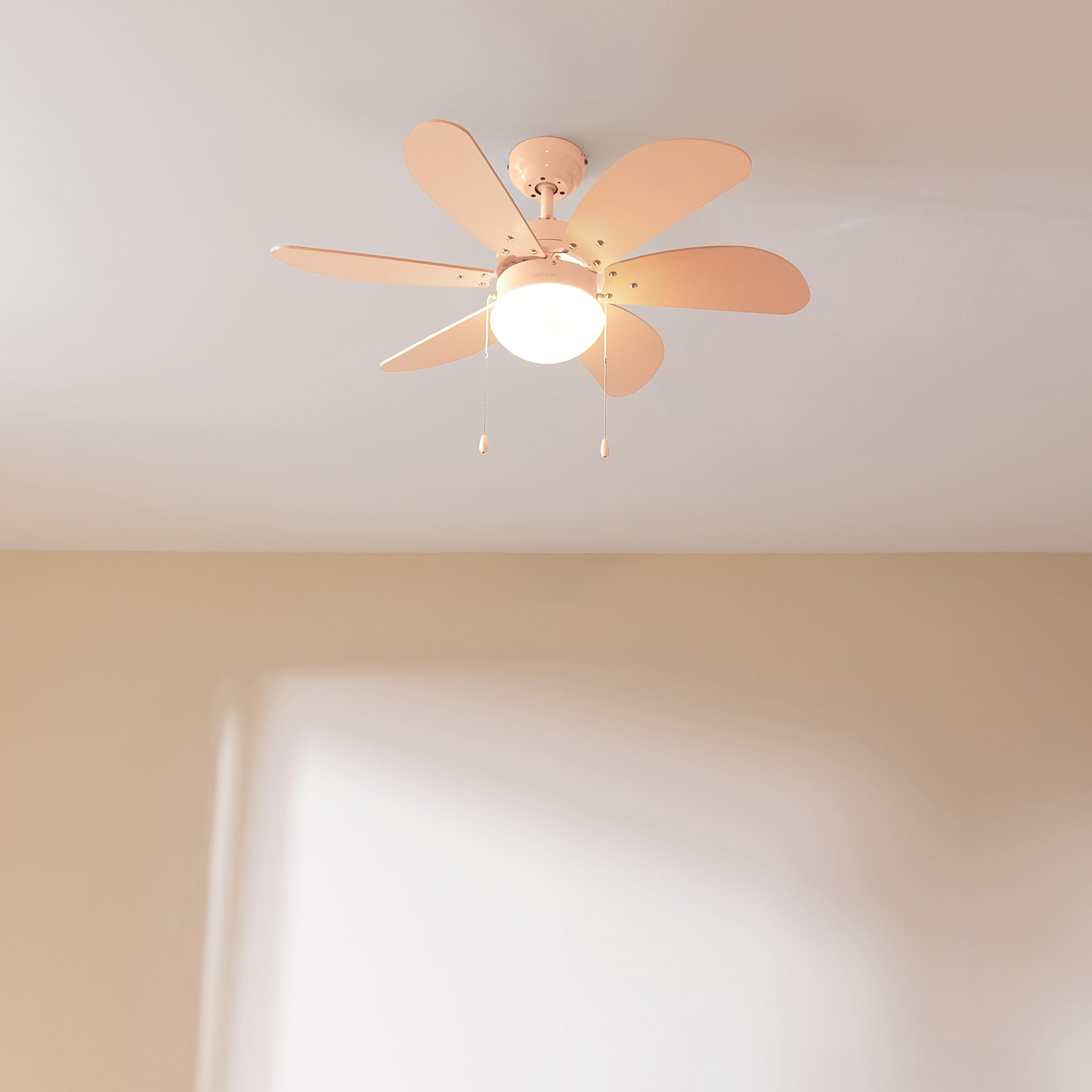 Cecotec Ventilador de Techo con Luz EnergySilence Aero 3600 Vision Full Orange. 50 W, Diámetro 36”, 3 Velocidades, 6 Aspas Reversibles, Modo winter-summer, Uso Sencillo, Interruptor en Cadena