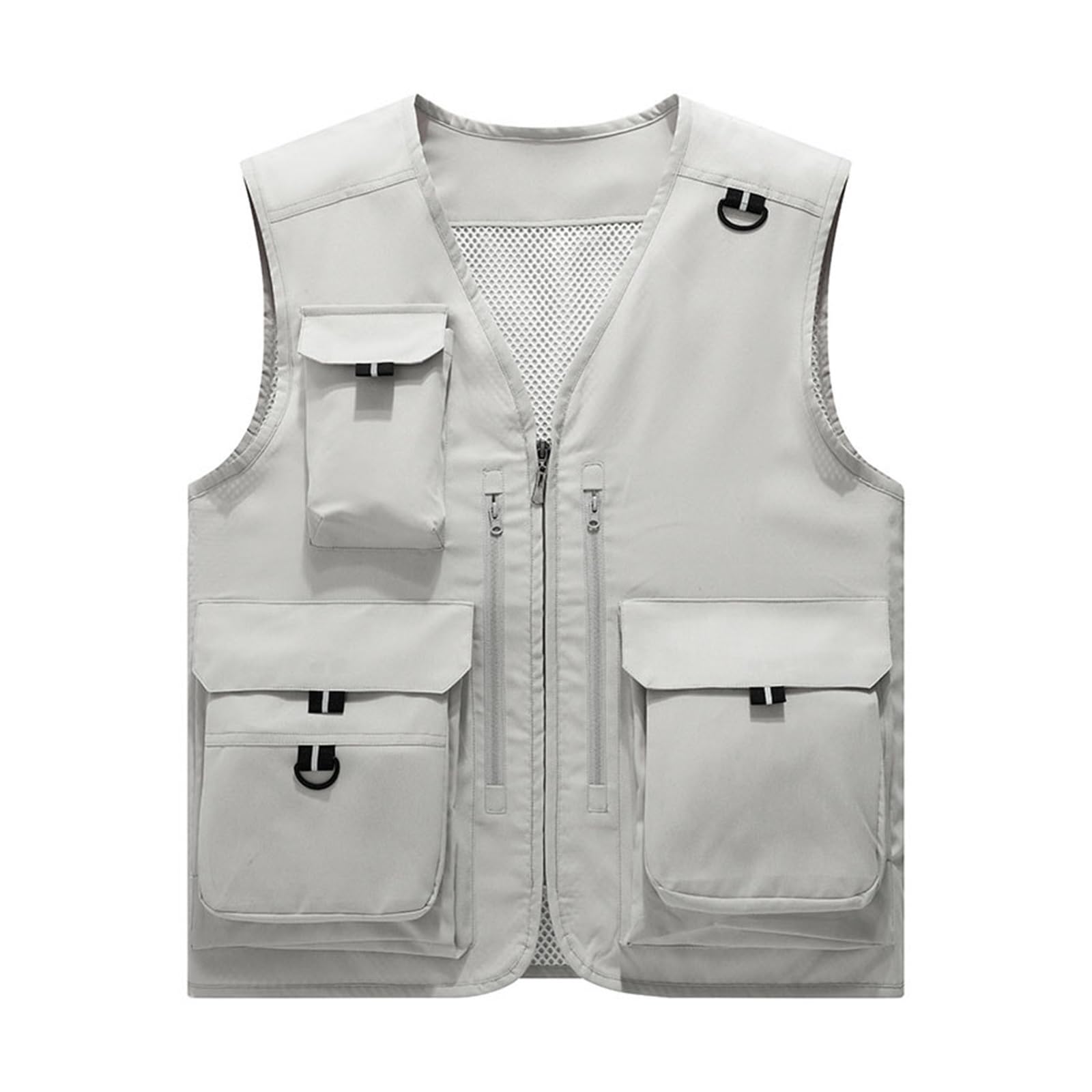 CLSQLXYJZC Chaleco Multiusos Para Hombre, Chaleco Cargo Informal Sin Mangas Multibolsillos De Malla Transpirable Y Con Cremallera Talla Grande, Chaqueta De Trabajo Moderna Fotografía Exteriores