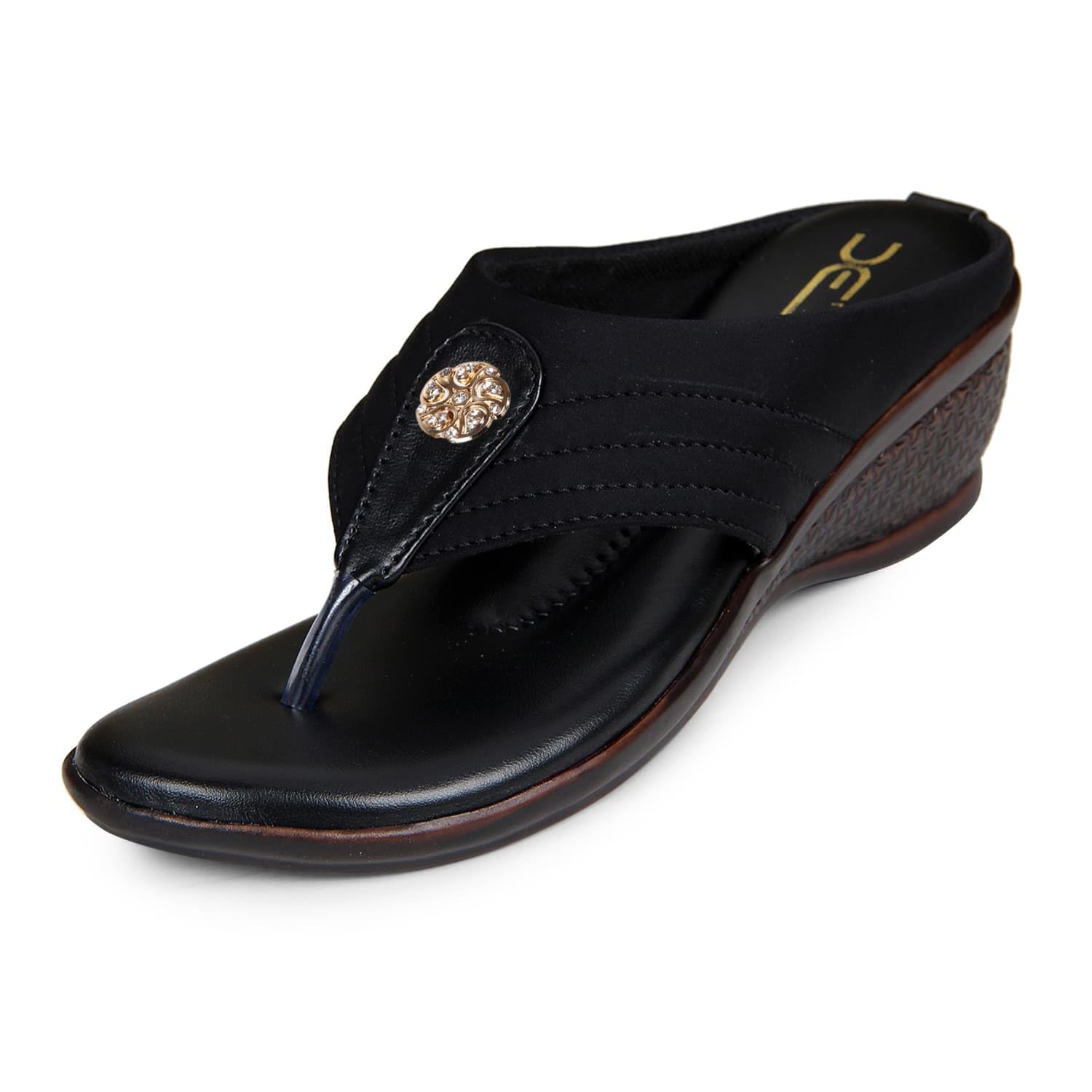 XE Looks Womens Black Synthetic Leather Comfortable Slip (B075CM6NDS) Amazon Price History, Amazon Price Tracker