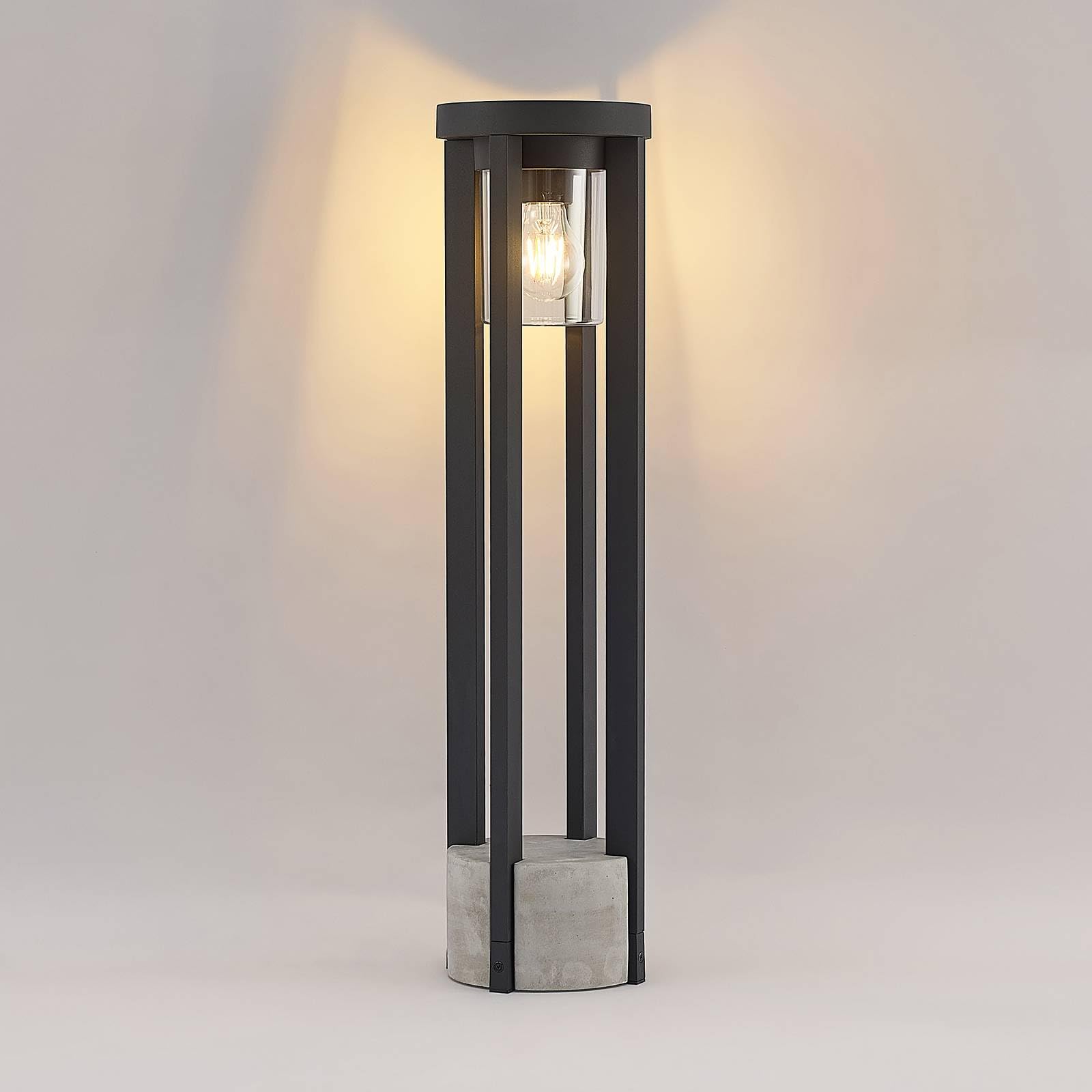 Lucande Lampada da esterni dimmerabile (Moderno) colore Grigio, in Alluminio lampioncino paletto luminoso lampada viale lampione