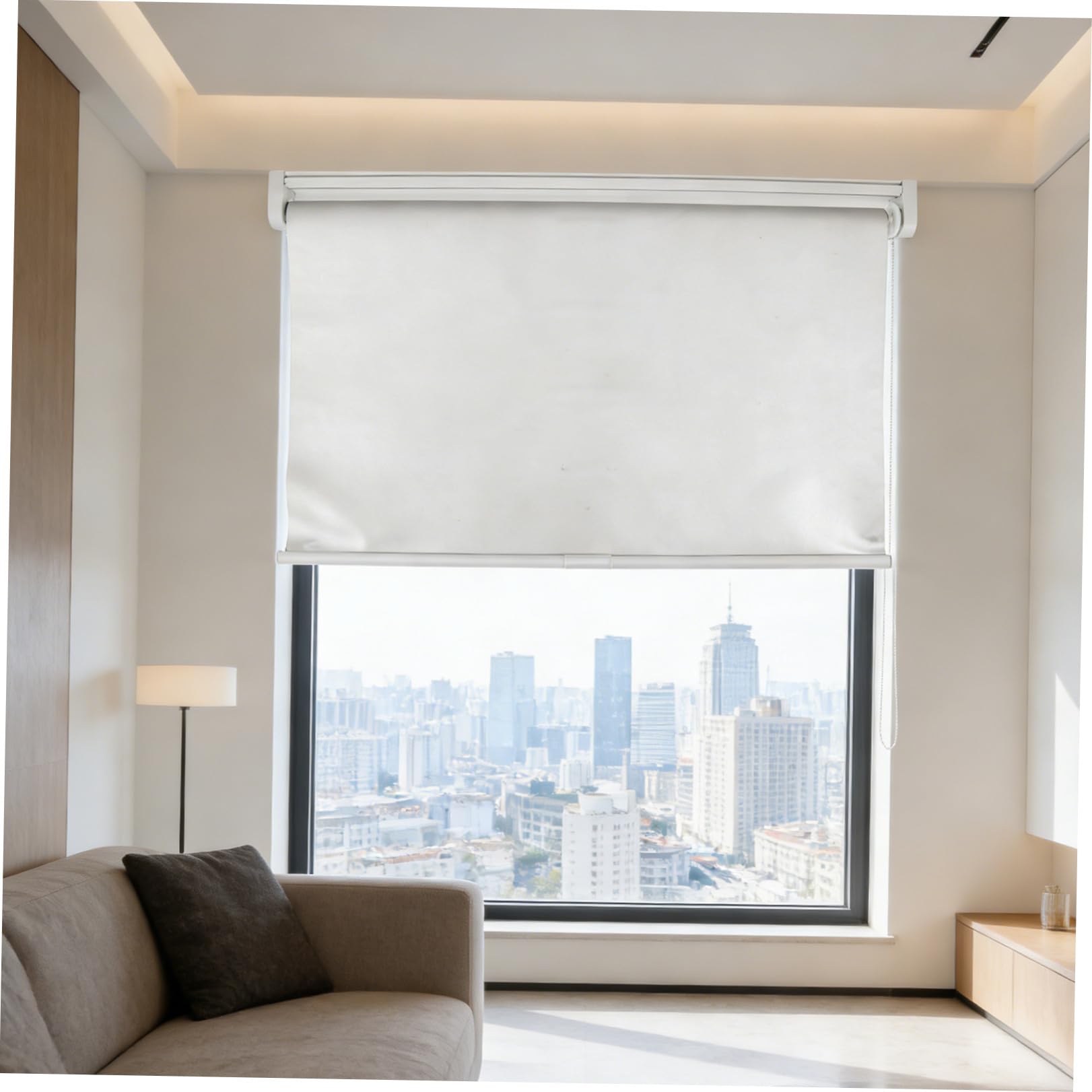 jojofuny Tenda Rullo Oscurante senza Cavo, Tenda Oscurante per Finestra e Porta, Bianco, Poliestere e Metallo, Termoisolante, Facile Installazione, per Casa e Soggiorno, e Animali