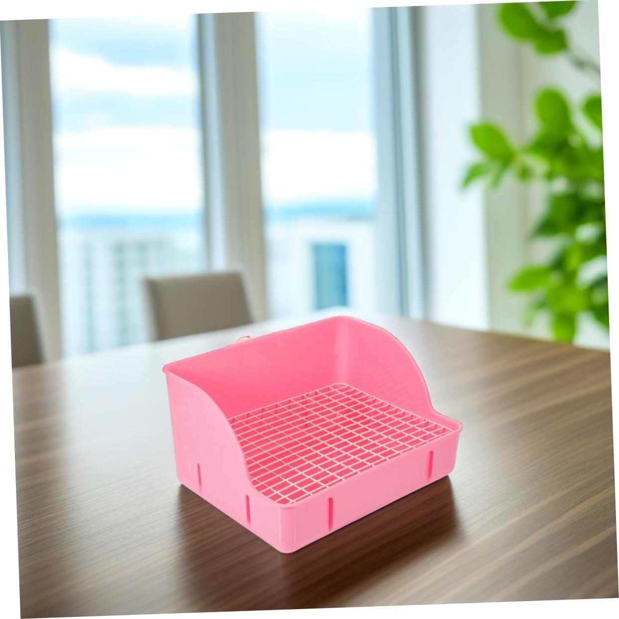 SUPVOX Pet Potty Training Toilet for Dogs Rabbits and Guinea Pigs Eco-Friendly Tear-Resistant Design with Wall to Contain Mess for Indoor Use Pink