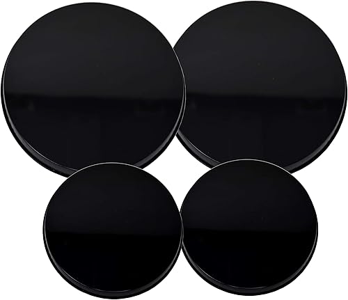 GinsonWare Juego de 4 fundas redondas para quemador superior de estufa. (negro), 2 x 10 pulgadas y 2 x 8 pulgadas redondas