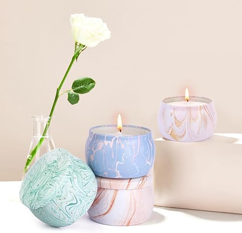 Miniatura 9 de Velas de soja para mujeres, juego de velas de aromaterapia, paquete de 4 velas de higos de 4.4 onzas de lavanda, vainilla y limón para el hogar,