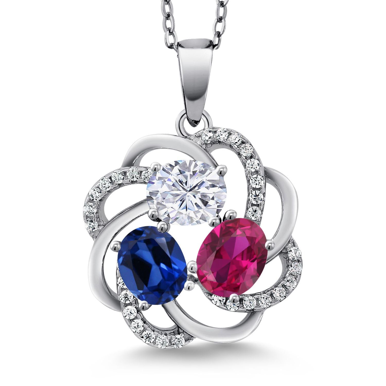 Gem Stone Kingcustomized Personalized Womens Necklace With