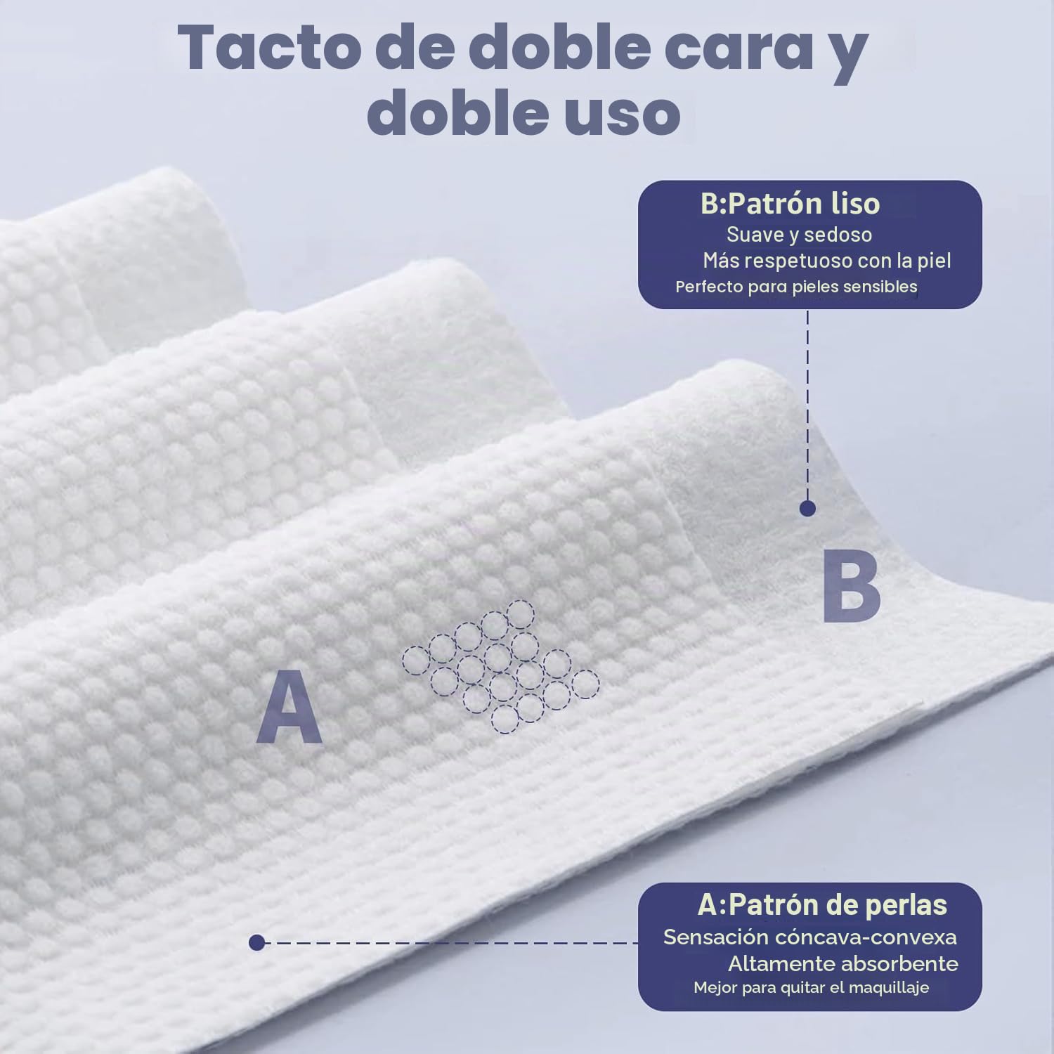 BODFPPC Toallitas Faciales Desechables de Algodón 600 Unidades - Toallas Desechables para Cara, Limpieza Profunda, Maquillaje y Cuidado de la Piel, Multiusos