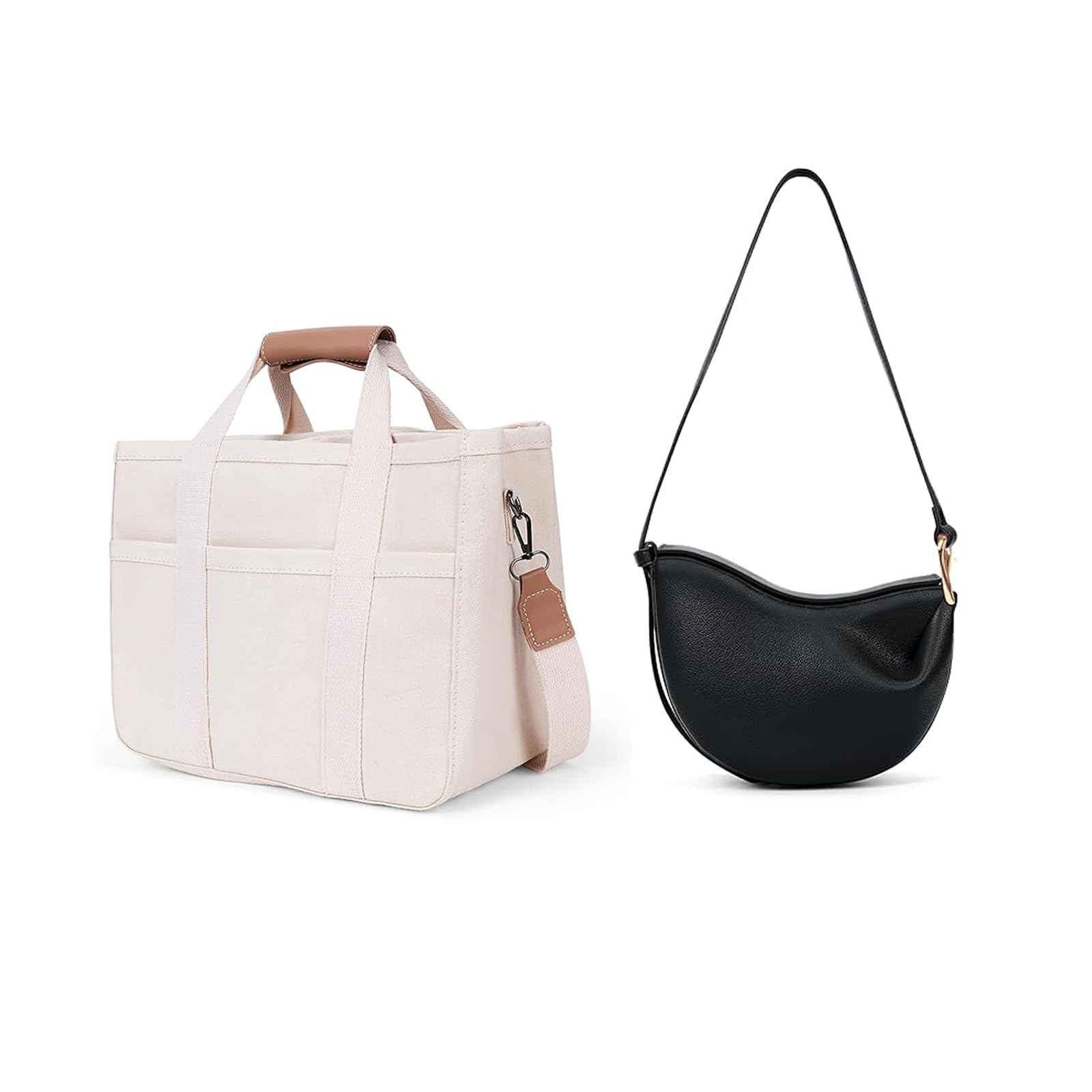 HICARRYTote Bag White Shoulder Bag Black