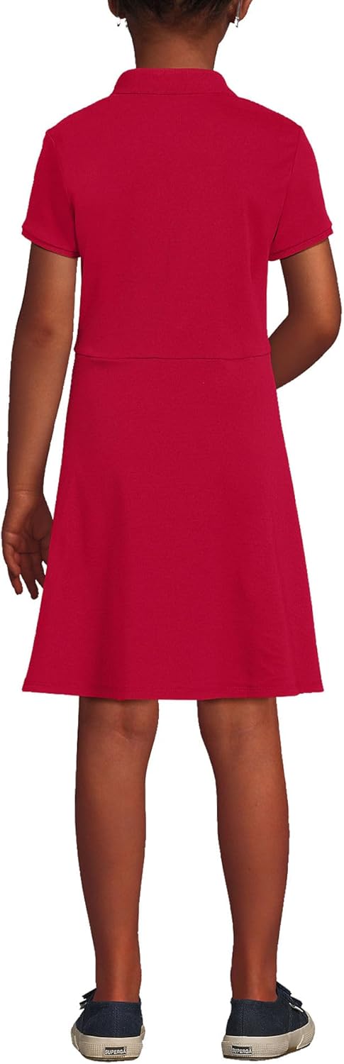 Lands' End Girls Short Sleeve Interlock Polo Dress