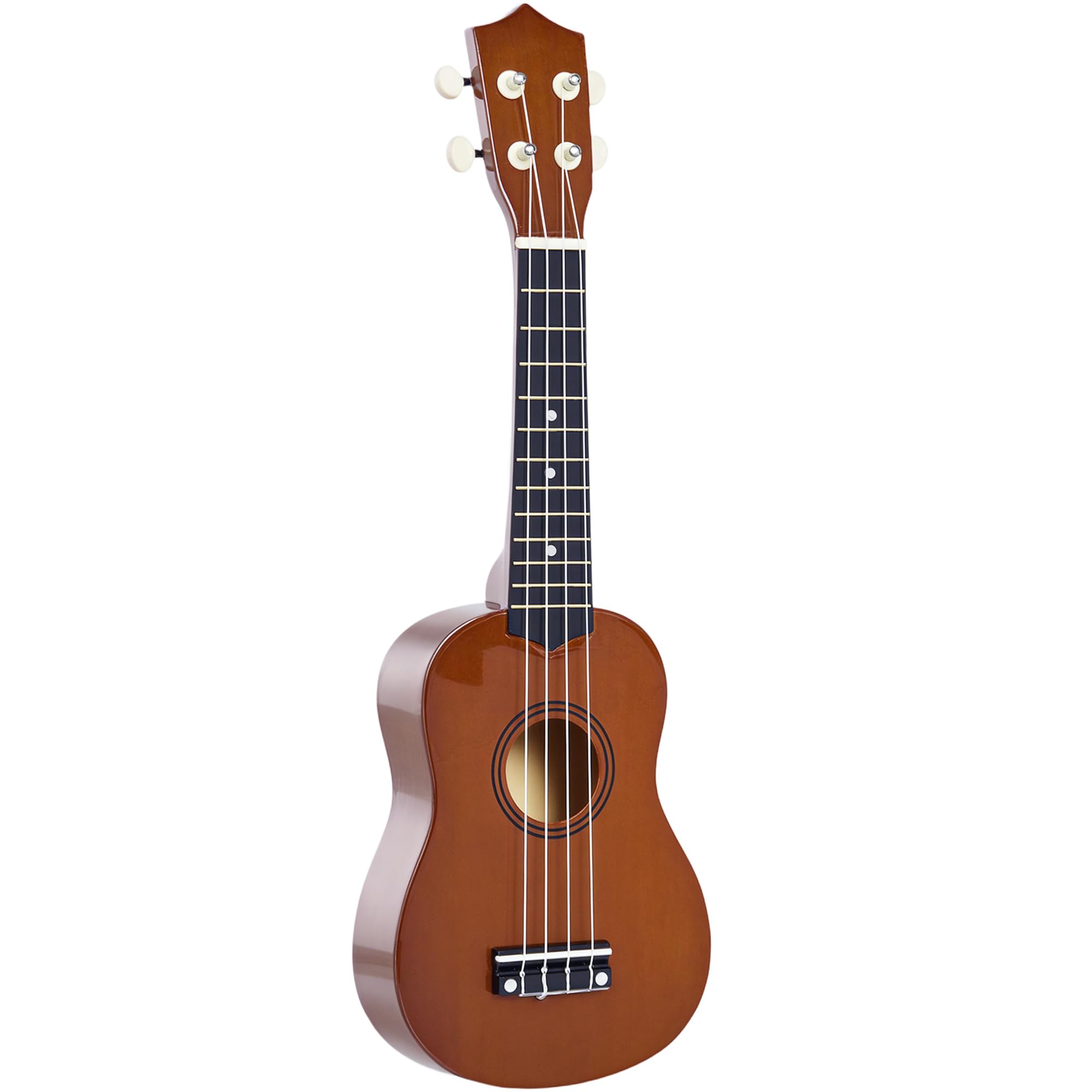 HOMCOM Ukelele 21 Pulgada Ukelele Soprano para Principiantes apto para Concierto y Escuelas Cuerdas de Nylon Material Madera Marrón