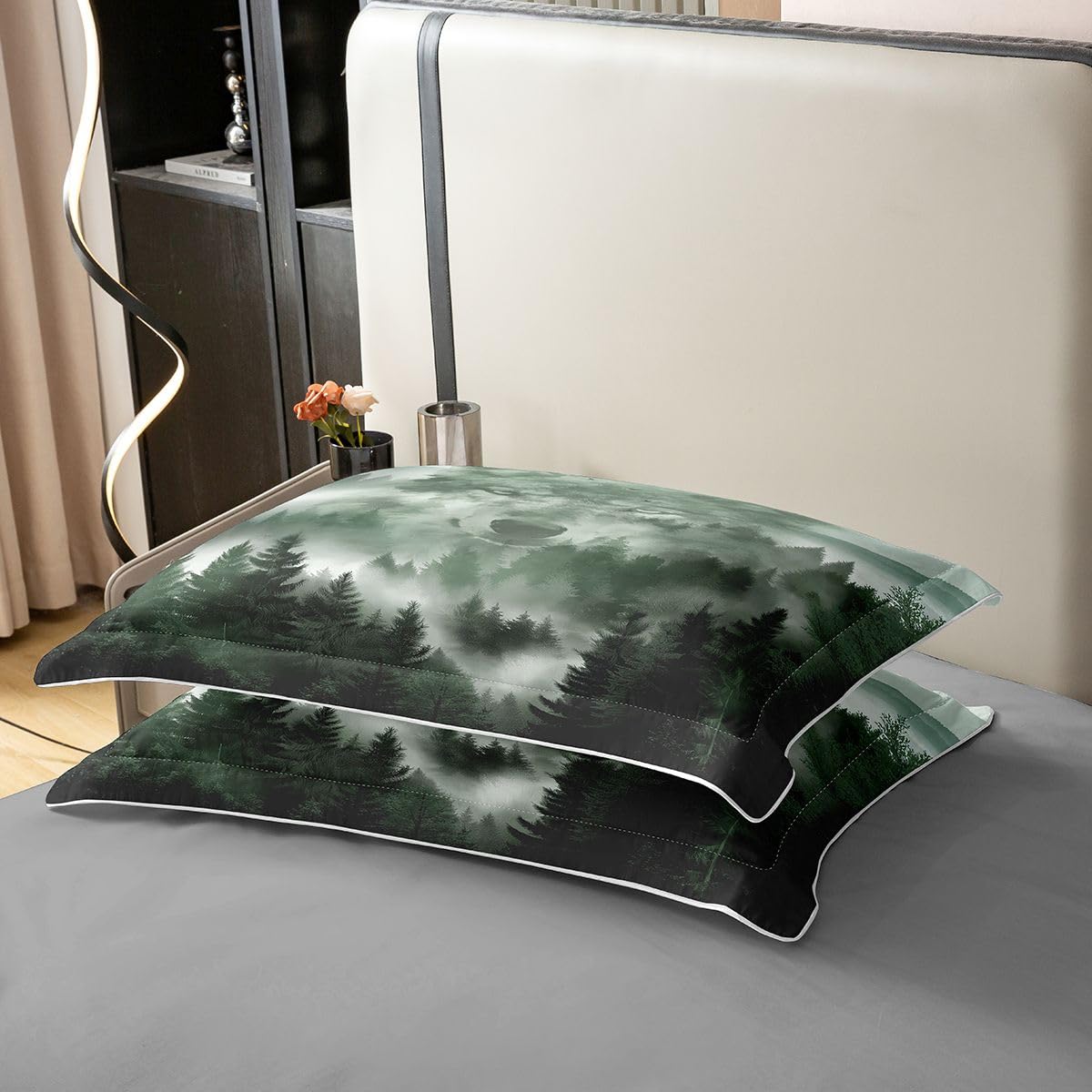 Homewish Wolf Smoky Mountain King pościel, dżungla, dzikie zwierzę, bawełniana poszewka na kołdrę, naturalny krajobraz, poszewka na kołdrę, rustykalne zestawy łóżek