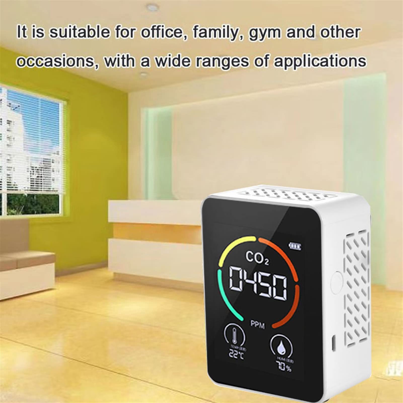 Tester ObciążEnia Akumulatora, 6w1 / 5w1 CO2 Tester Miernik dwutlenku węgla Jakość powietrza Jakość powietrza Detector monitor z akumulatorem co2 Detector,Szerszy Zakres Testowania(Black 5in1)