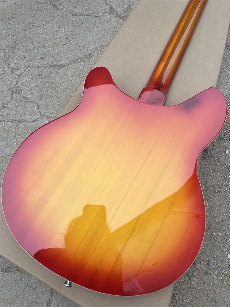 Guitare électrique personnalisée à 12 cordes, guitare, couleur sunburst, touche en palissandre
