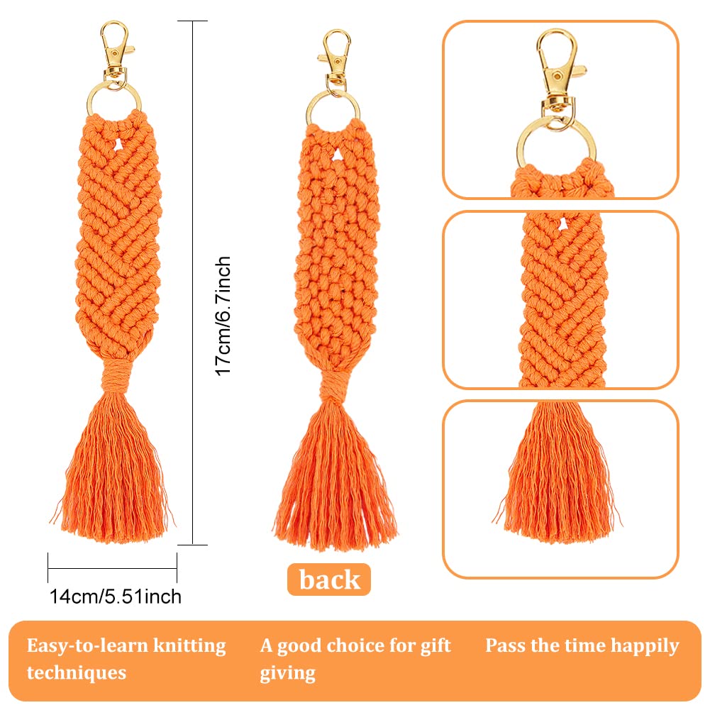 FREEBLOSS Lot De 4 Porte Clés En Macramé Avec Hibou En Macramé   Kit De Démarrage Pour Adultes   Avec Instructions (français Non Garanti), DK FB0007 52 EU35