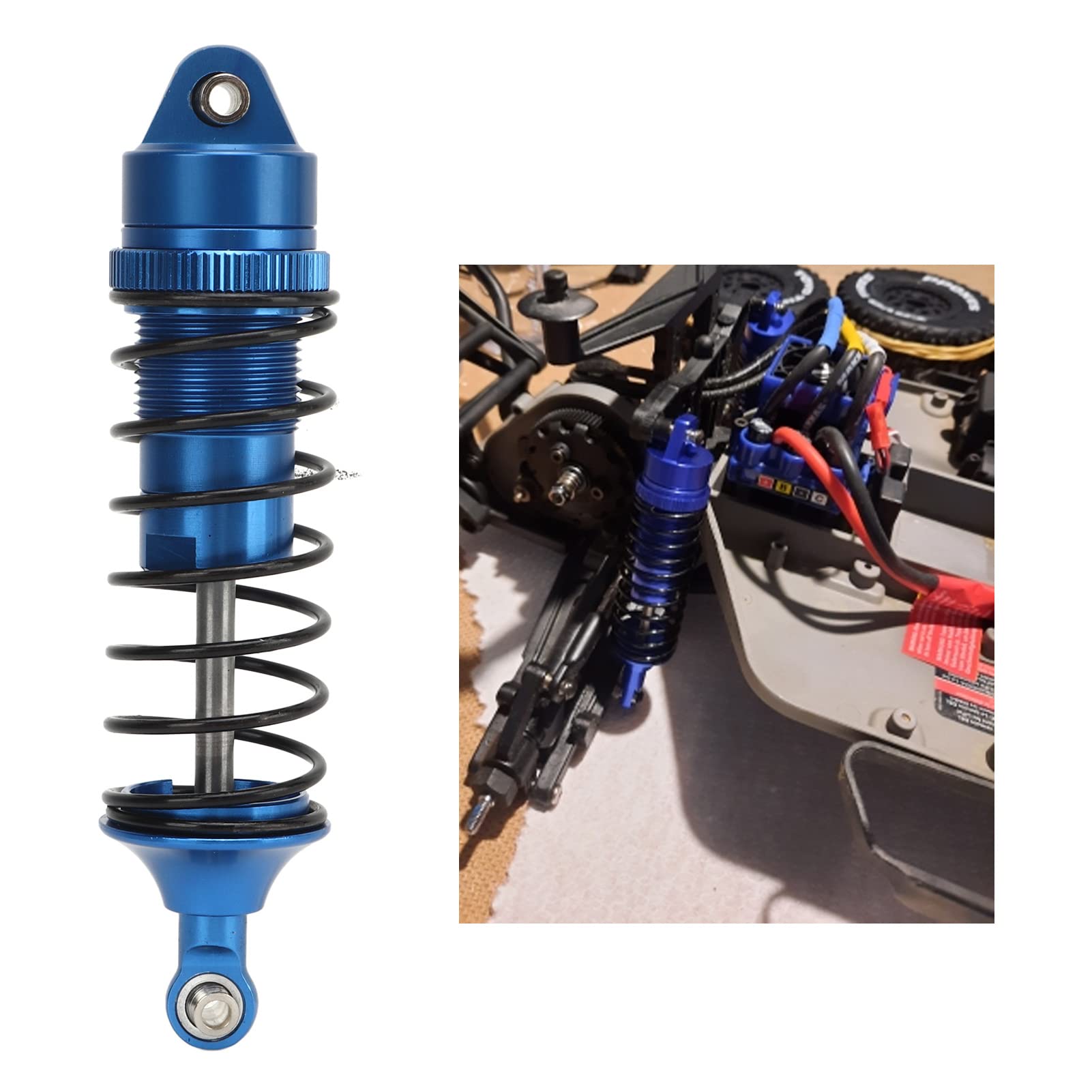 Amortisseur Avant Arrière, RC Amortisseurs Set 4pcs RC Shock Absorbers Damper, Amortisseur De Voiture Avant Arrière En Alliage D'aluminium, Pour Traxxas Slash 4x4 1/10(Bleu Amortisseur Avant Arrière, RC Amortisseurs Set 4pcs RC Shock Absorbers Damper, Amortisseur De Voiture Avant Arrière En Alliage D'aluminium, Pour Traxxas Slash 4x4 1/10(Bleu