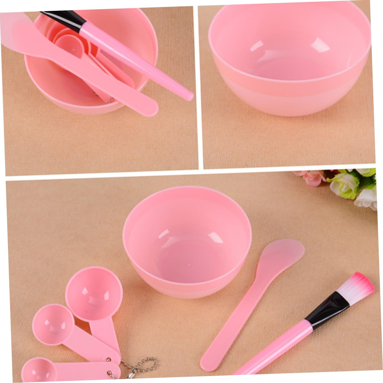 Didiseaon 4pc Diy Facial Mask Bowl Brush Set Stick Spoon Cover Spray Bottle for Face Makeup