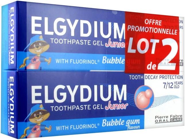 Toothpaste Gel Junior Decay Protection 7/12 Years Old Bubble Aroma 2 x 50ml
