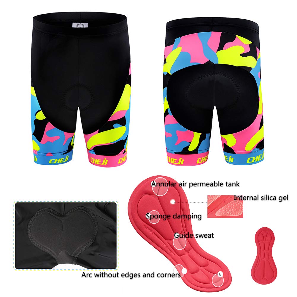 Maillot de Ciclismo Niña Niño Traje de Ciclismo Camiseta Manga Corta + Pantalones Shorts con Asiento Acolchado