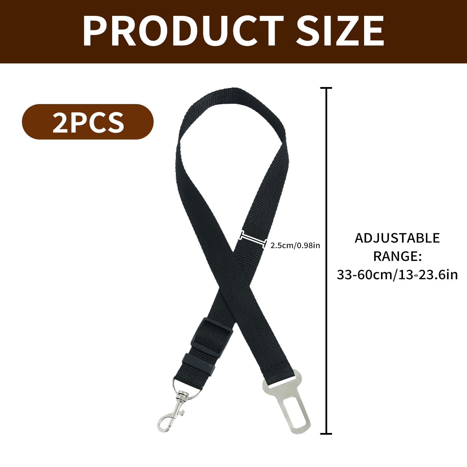 2 Pièces Ceinture Chien Voiture,Harnais Laisse de Sécurité Chat Securite Chiens Accessoires Attache Rallonge Transport en Accessoire Animaux Attacher,pour Chats Les Laisee et Chiot Compagnie Laisses