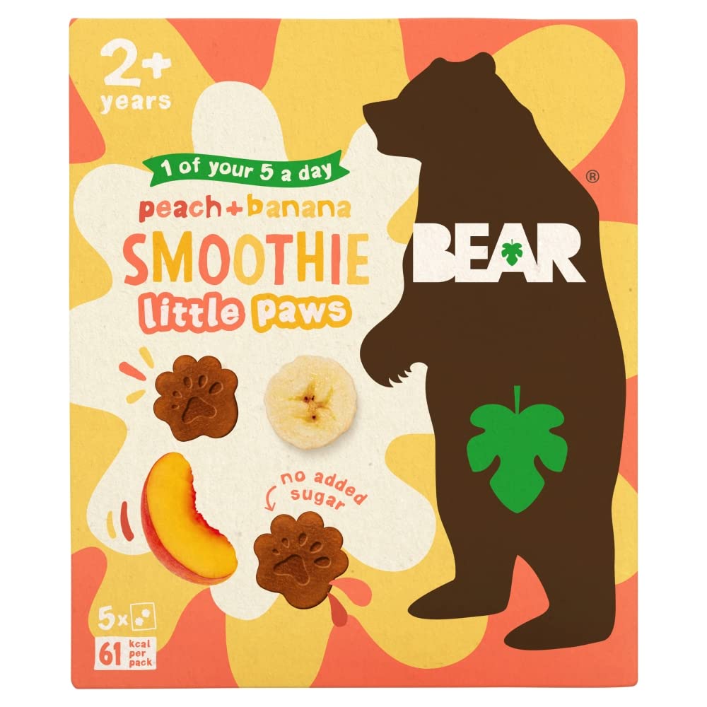 Bear Peach + Banana Smoothie Little Paws 2 Years+ 5 x 20g