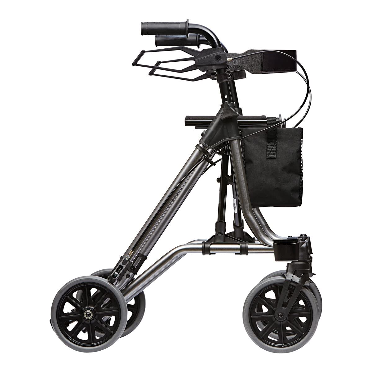 M-Eco aluminiowy chodzik, srebrny, nowoczesny, składany, 7,8 kg, 80-95 cm, pomoc w poruszaniu się