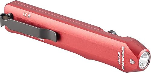 Streamlight 88814 Wedge 1000-Lumen Max 300-Lumen Standard 1200-Candela Flat Everyday Carry Flashlight, Includes USB-C Cable and Lanyard, Red