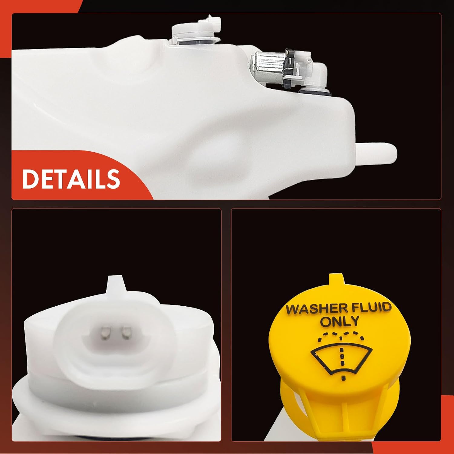 A-Premium Windshield Washer Reservoir Compatible with Dodge Ram 1500/Ram 2500/Ram 3500 1994-2002, with (Cap/Washer Pump/Hose/Bracket/Fluid Level Sensor), Replace# 5066540AAPFM