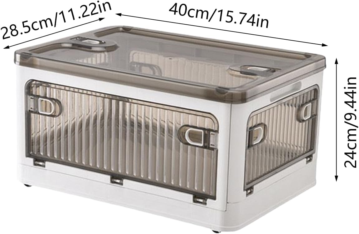 Rolling Storage Crate - Stackable Organizer Box With Wheels, Durable Utility Container, Foldable Cube, Heavy Duty Moving Organizer, Easy Carry Handle Design | Mobile Solution For Pantry, Closet