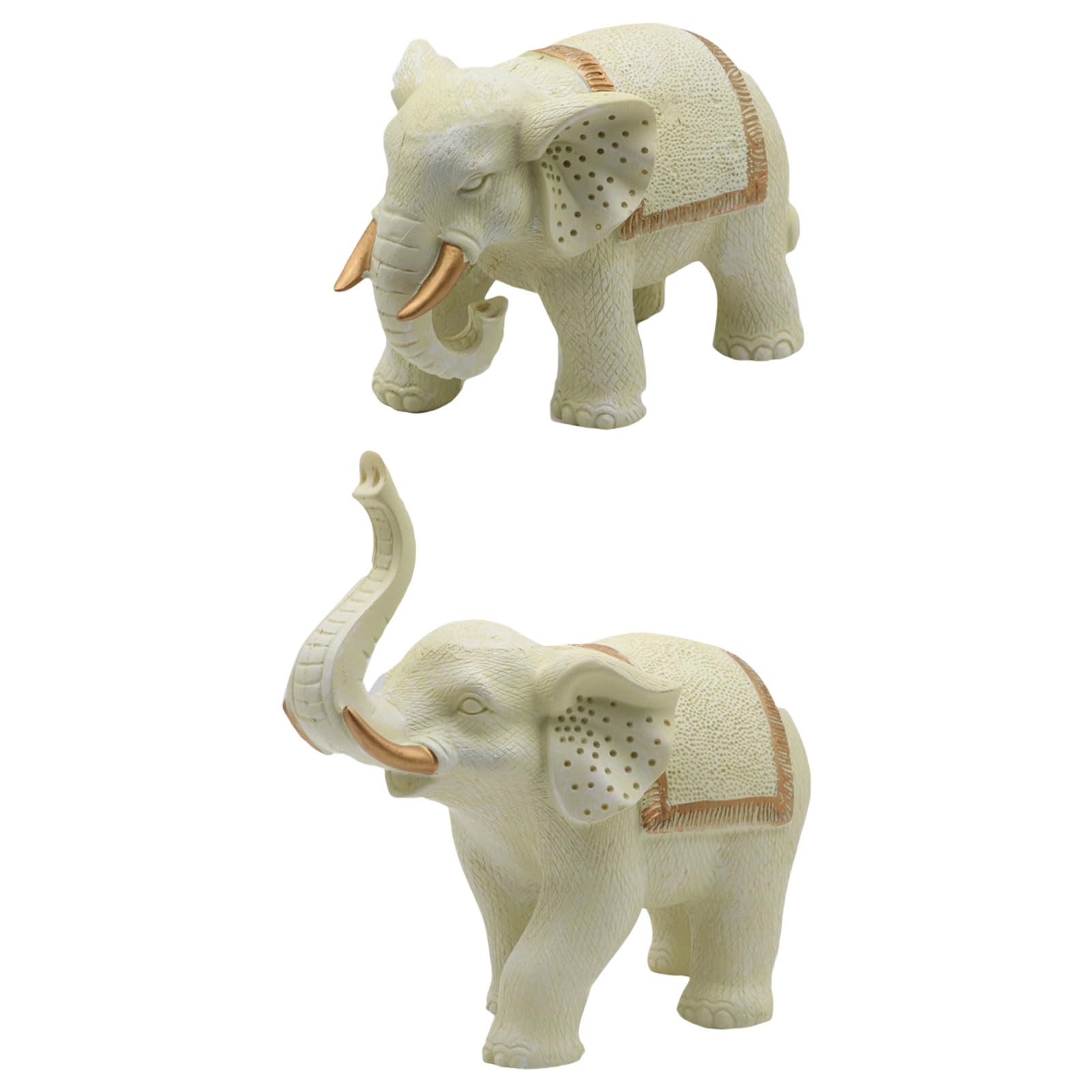 Figura de elefante para riqueza y prosperidad, escultura de animales, decoración de escritorio, decoración de escritorio Fengshui, figura de prosperidad