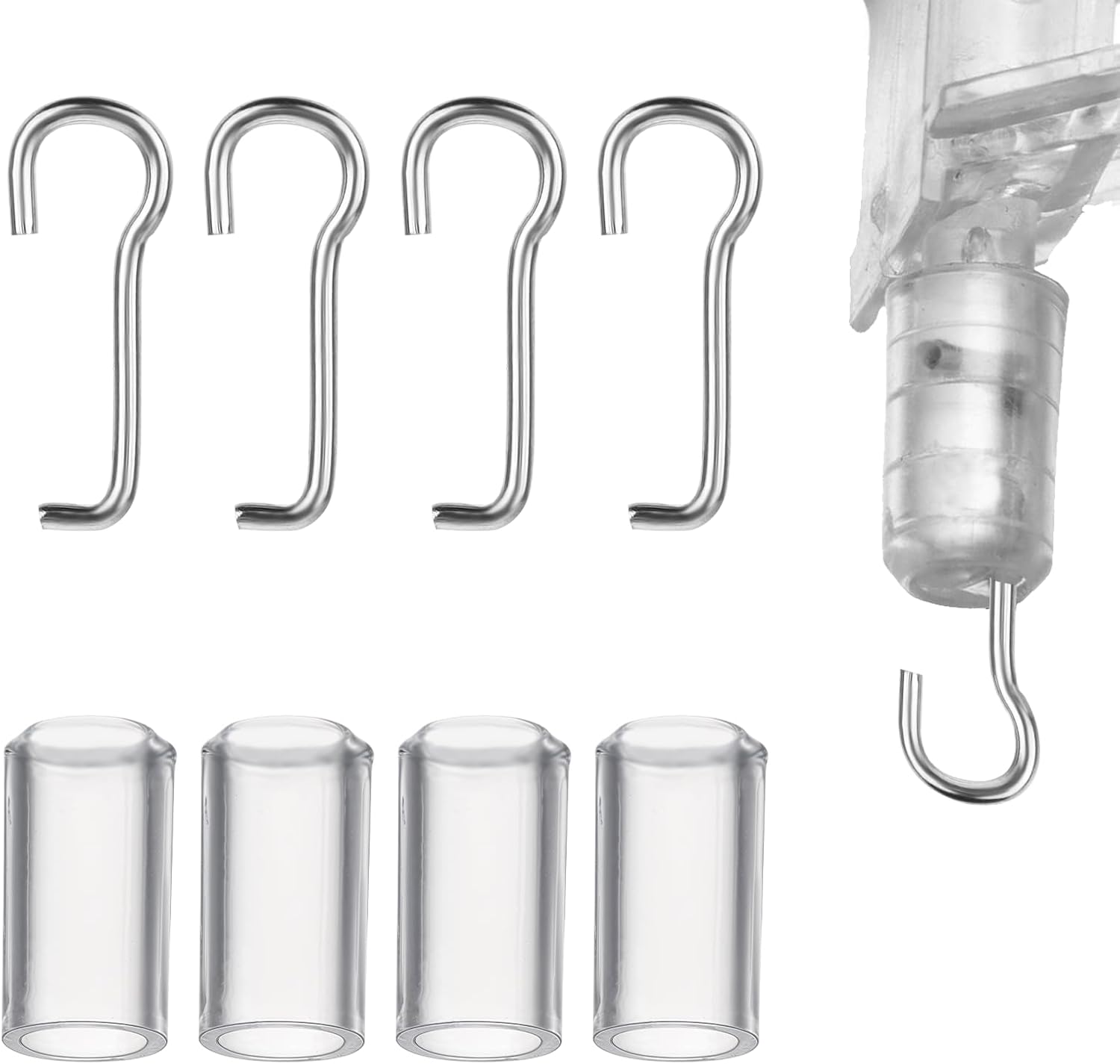 4 Set Horizontal Blinds Replacement Parts with Hook, Wand