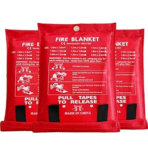 Fire Blanket for Home, Fiberglass Fire Blanket Fire Blanket Emergency for Kitchen, Suppression Flame Retardent Safety Blanket for Home, Schooll, Fireplace, Grill, Ca, Warehouse (40 x 40?