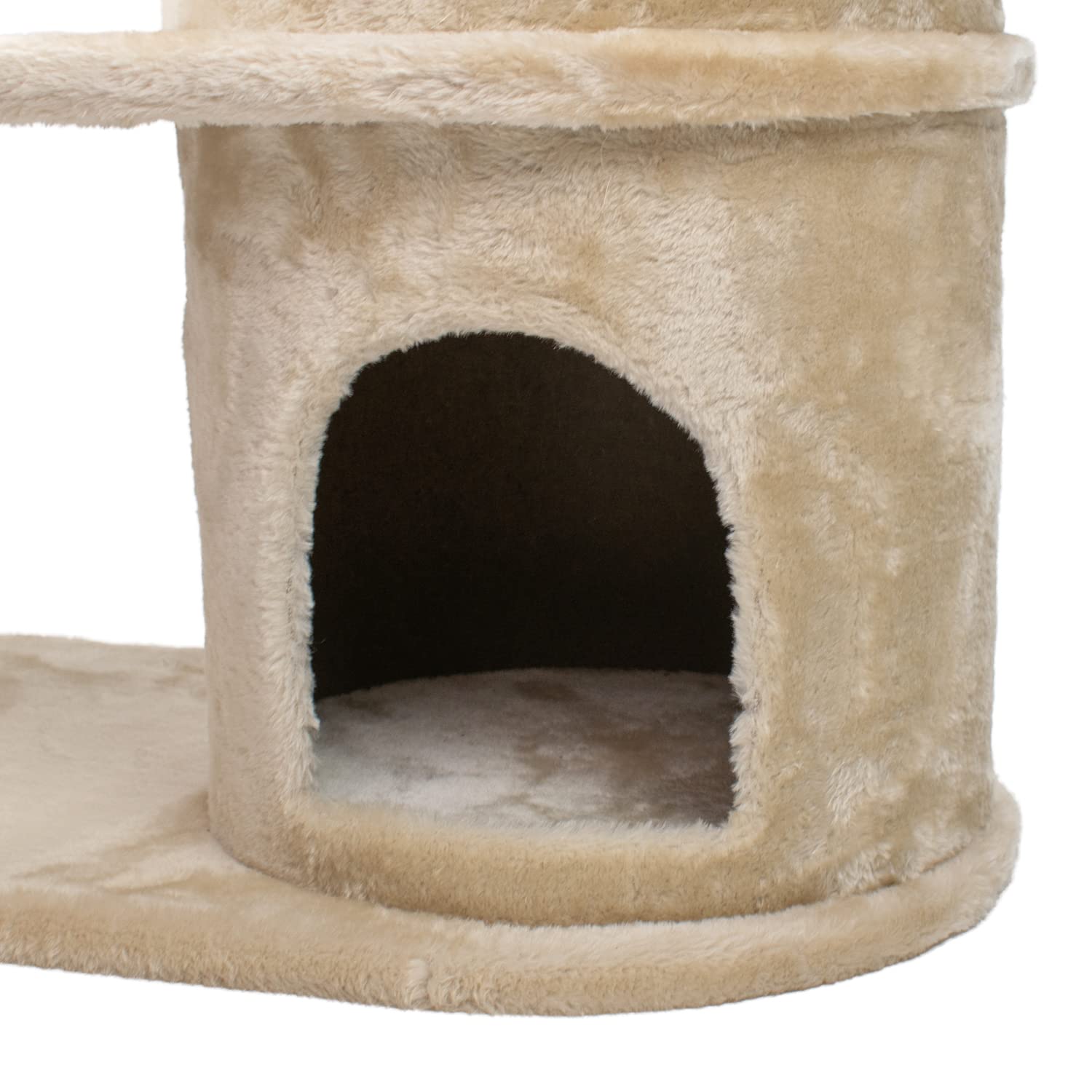 AQPET Tiragraffi Dubai 110 cm con Cuccia per Gatti Albero Parco Giochi Gioco Tira Graffi per Gatto Beige