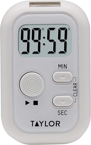 Miniatura 4 de Taylor Temporizador digital de alerta múltiple (sonido, luz, vibración), estándar, blanco