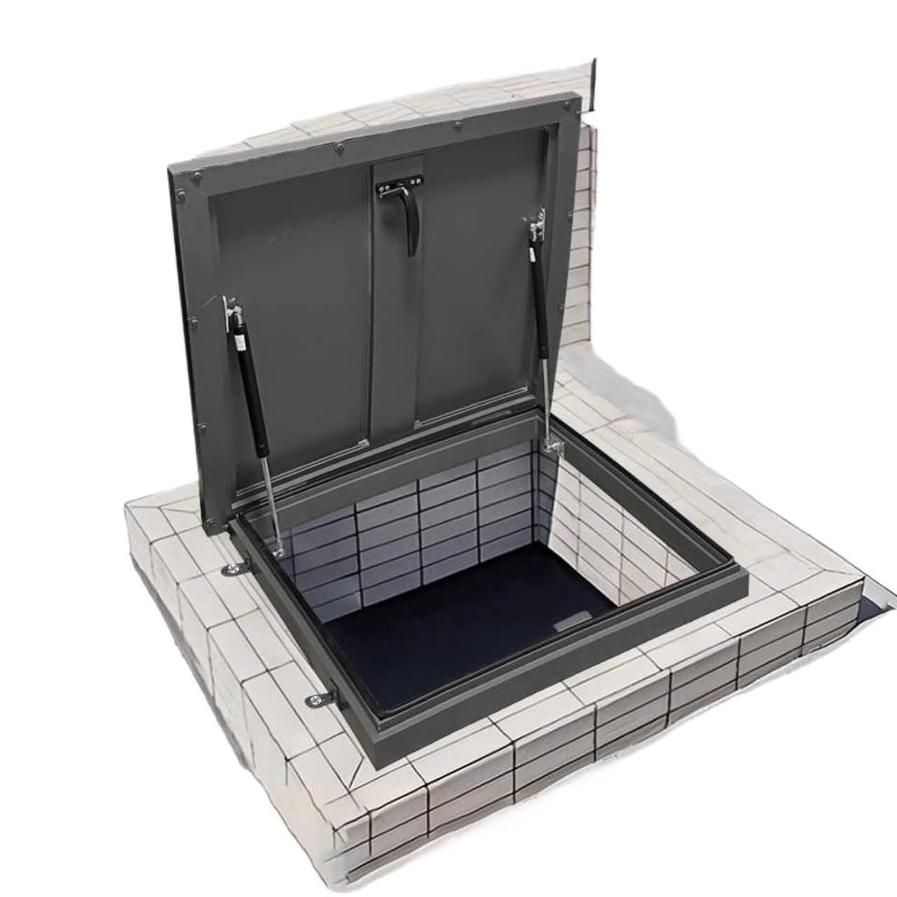 Trappe de toit en aluminium 80x45cm étanche pour puits de lumière