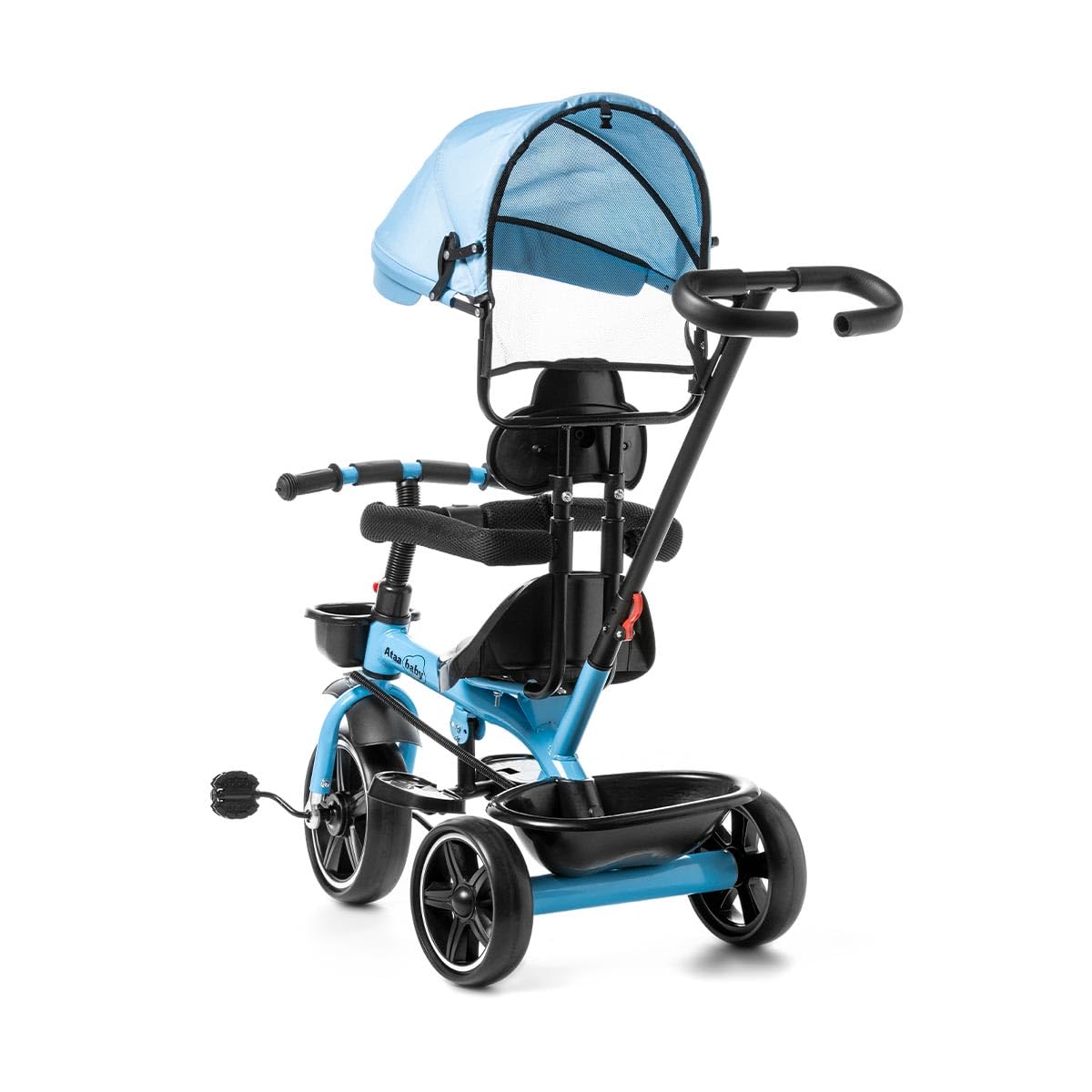ATAA Triciclo Infantil Baby ERUM Azul con Mango Regulable Cesta reposapies Ruedas antipinchazos y Asiento ergonomico 360º