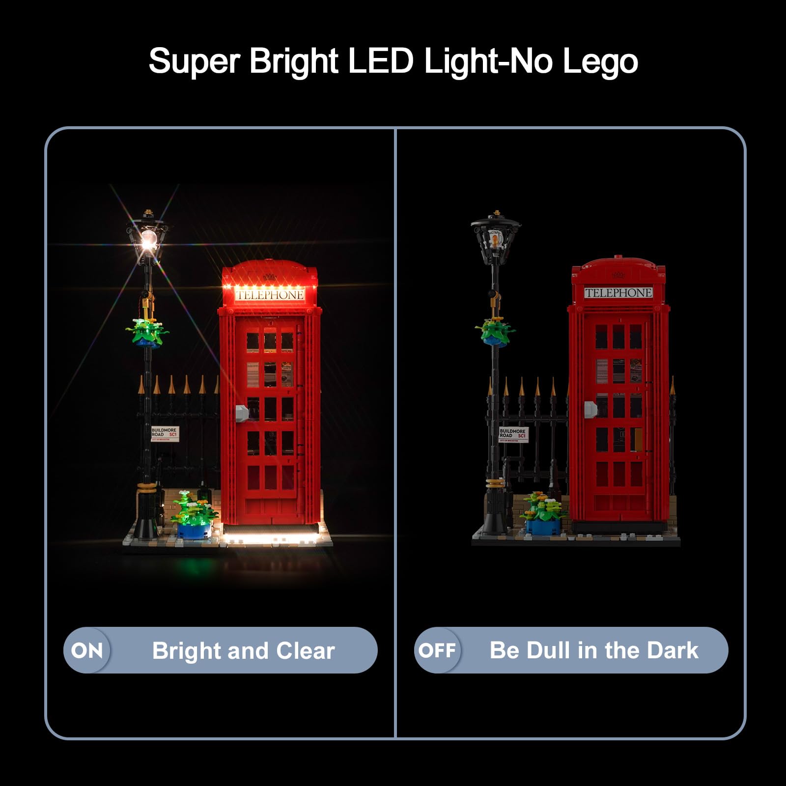 Led Light Set for Lego 21347 Red London Telephone Box (No Lego) - Image 4