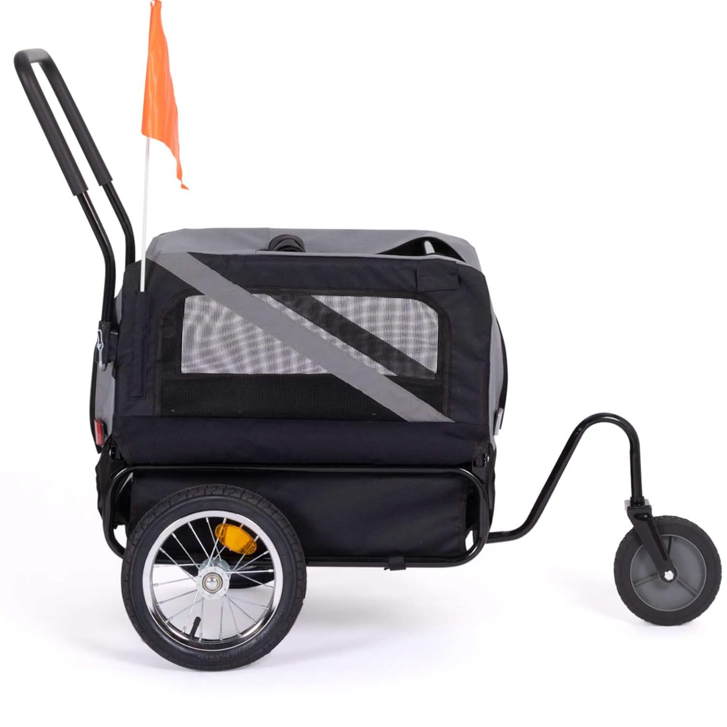 IDMarket - TILLY rimorchio per cani con catarifrangenti 128 x 52 x 102 cm per animali domestici