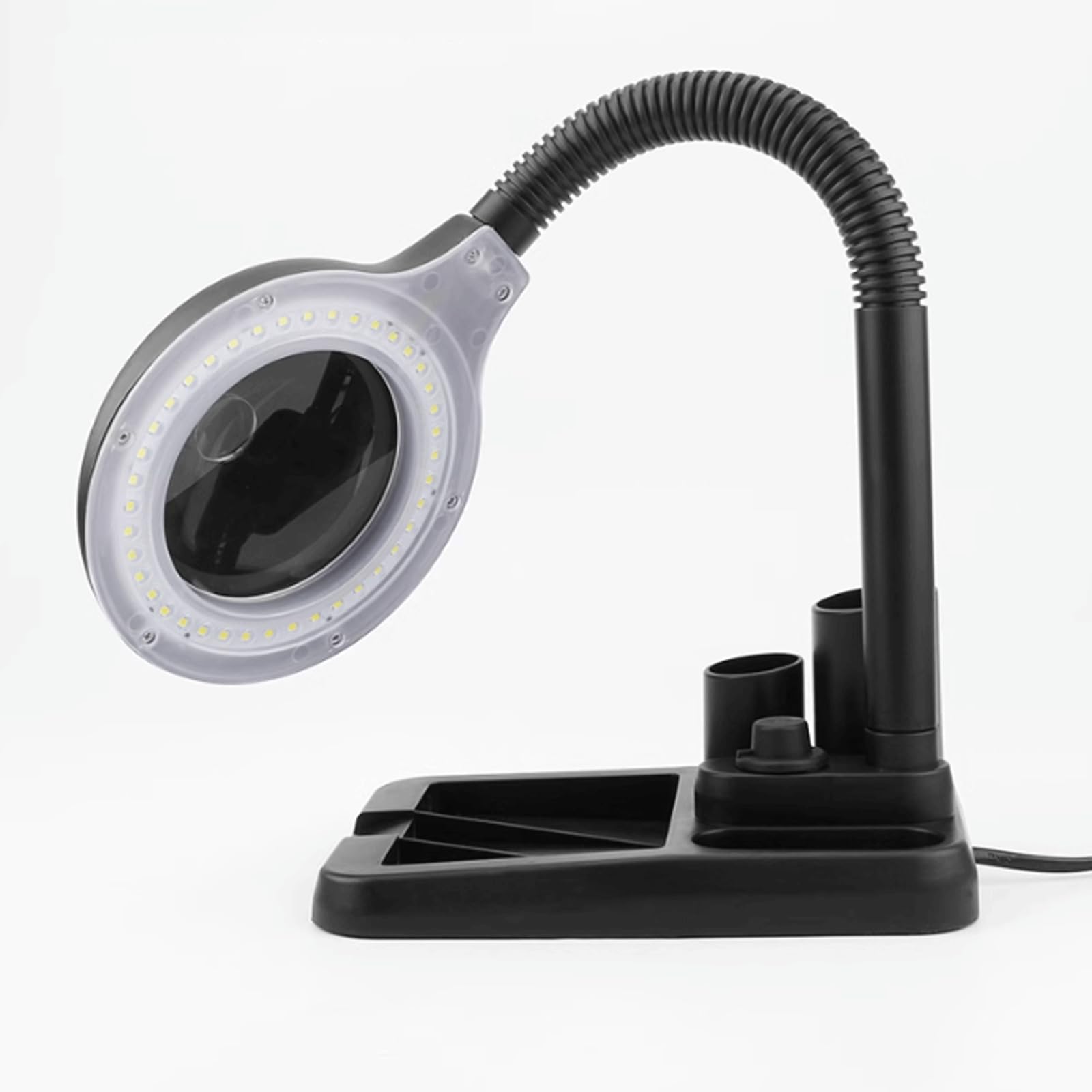 DOUKI Lupa de sobremesa 5-10X, Lupa iluminada por LED, Placa de Circuito Regulable, Lupa de revisión para Trabajo cercano