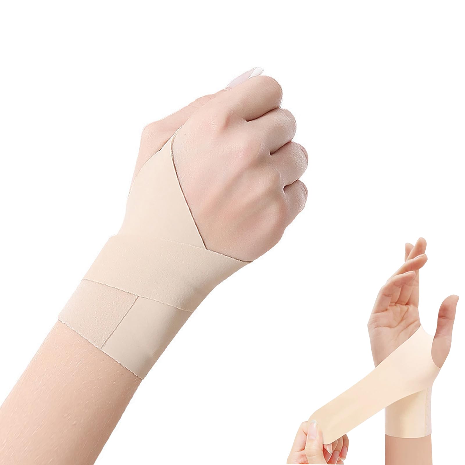 手首 サポーター 固定 保護 【二重圧力固定】 【超薄型0.99MM】自由に調整可能 手首サポーター 薄手 通気性 怪我防止 軽量 柔らかくて快適 吸汗速乾 サポーター 手首 スポーツ 家事 育児 パソコン/スマホ操作 男女兼用 (カーキ色, 左)