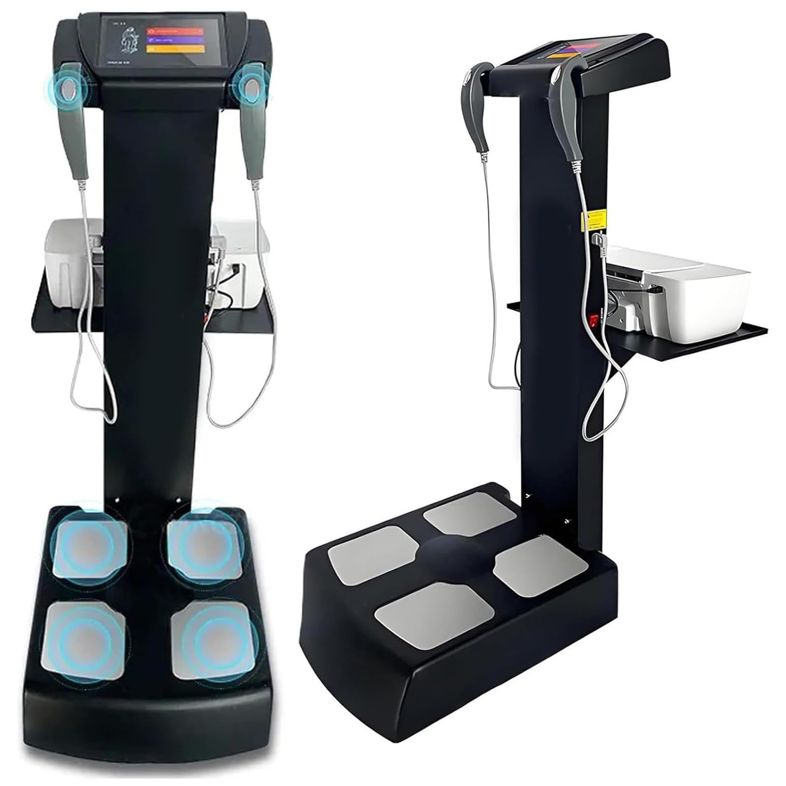 Balance Intelligente Impédancemètre, Analyseur Corporel Imprimante 25 Mesures, Technologie Avancée 8 Capteurs, Résistance Jusqu’à 300kg, pour Suivi Fitness Et Évaluations Black