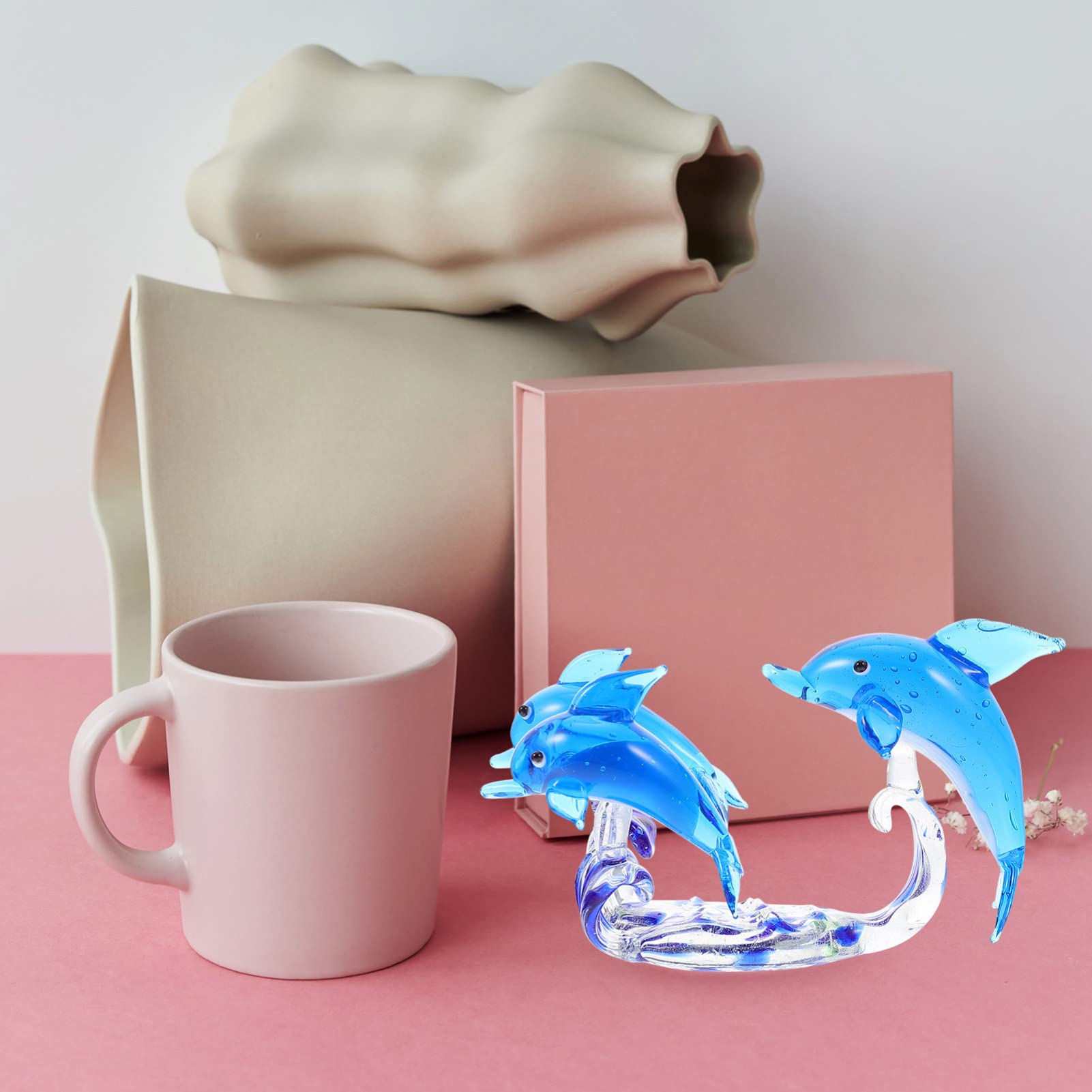 Amazon.co.jp: NUOBESTY ガラスドルフィン像クリスタルイルカ