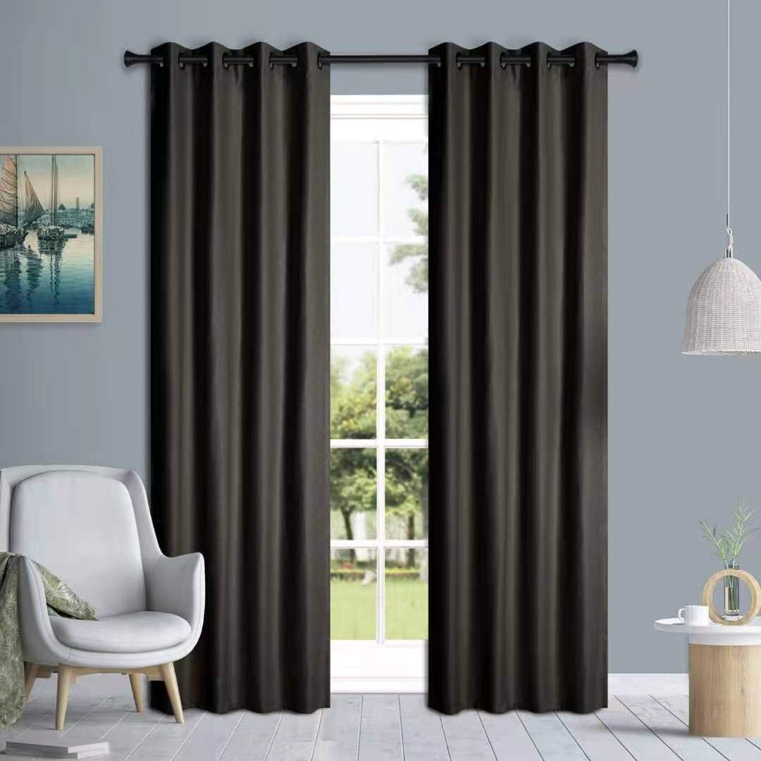 Householdfurnishing Eyelet Thermal Blackout Curtains Embossed (Black, 66" X 72")