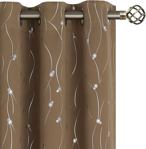 Miniatura 26 de BGment Cortinas opacas de 63 pulgadas de largo, juego de 2 paneles con ojales y aislamiento térmico para oscurecer la habitación, cortinas de