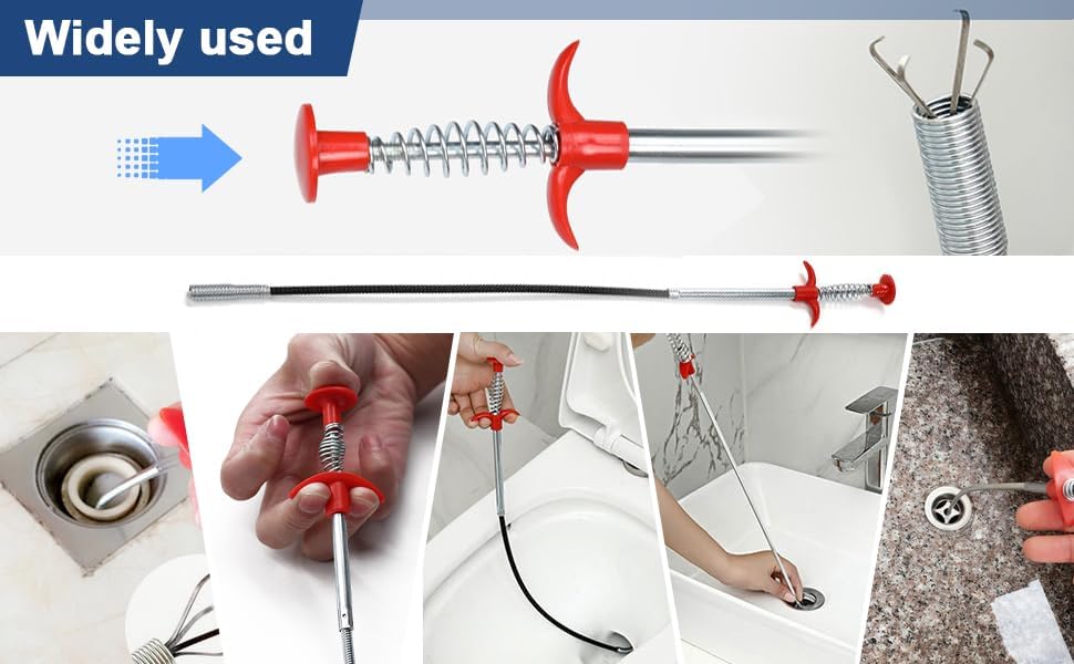 Miniatura 6 de Driak 1 unids cocina baño lavabo limpieza tubería draga herramientas recogedor de pelo flexible primavera tubo draga uso doméstico