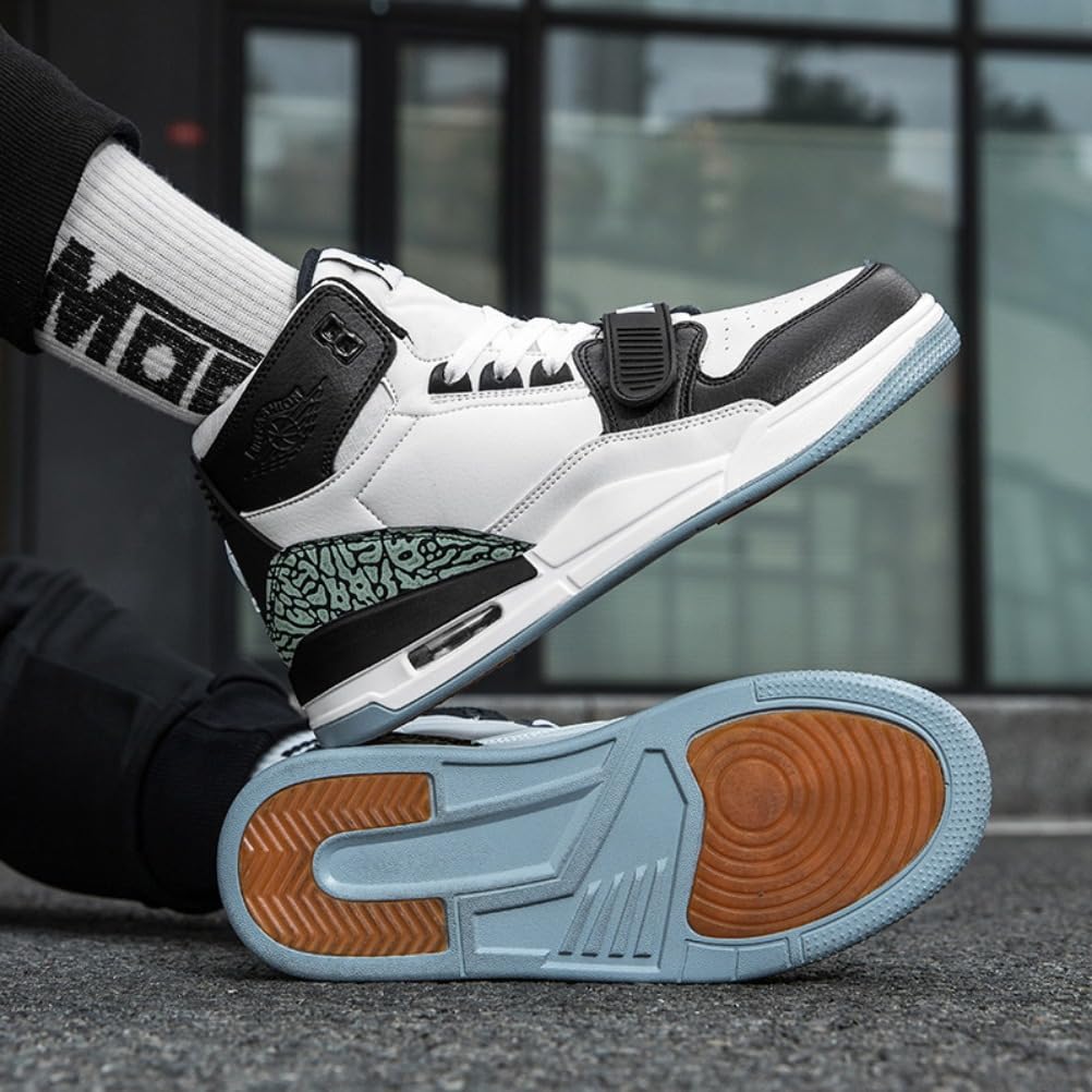 Sneaker Herren Damen Retro Skateboardschuhe Laufschuhe Turnschuhe mit Luftpolster Walkingschuhe Studenten Anti-Rutsch leichter Jungen Mädchen Basketballschuhe modisch Sportschuhe (Weiß Schwarz 4,39)